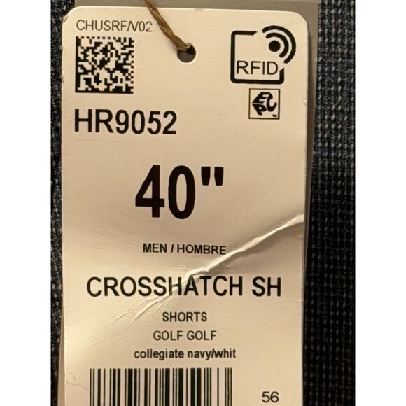 Adidas Mens Crosshatch Golf Shorts 40 Collegiate Navy/White Shorts. NWT - Picture 3 of 11
